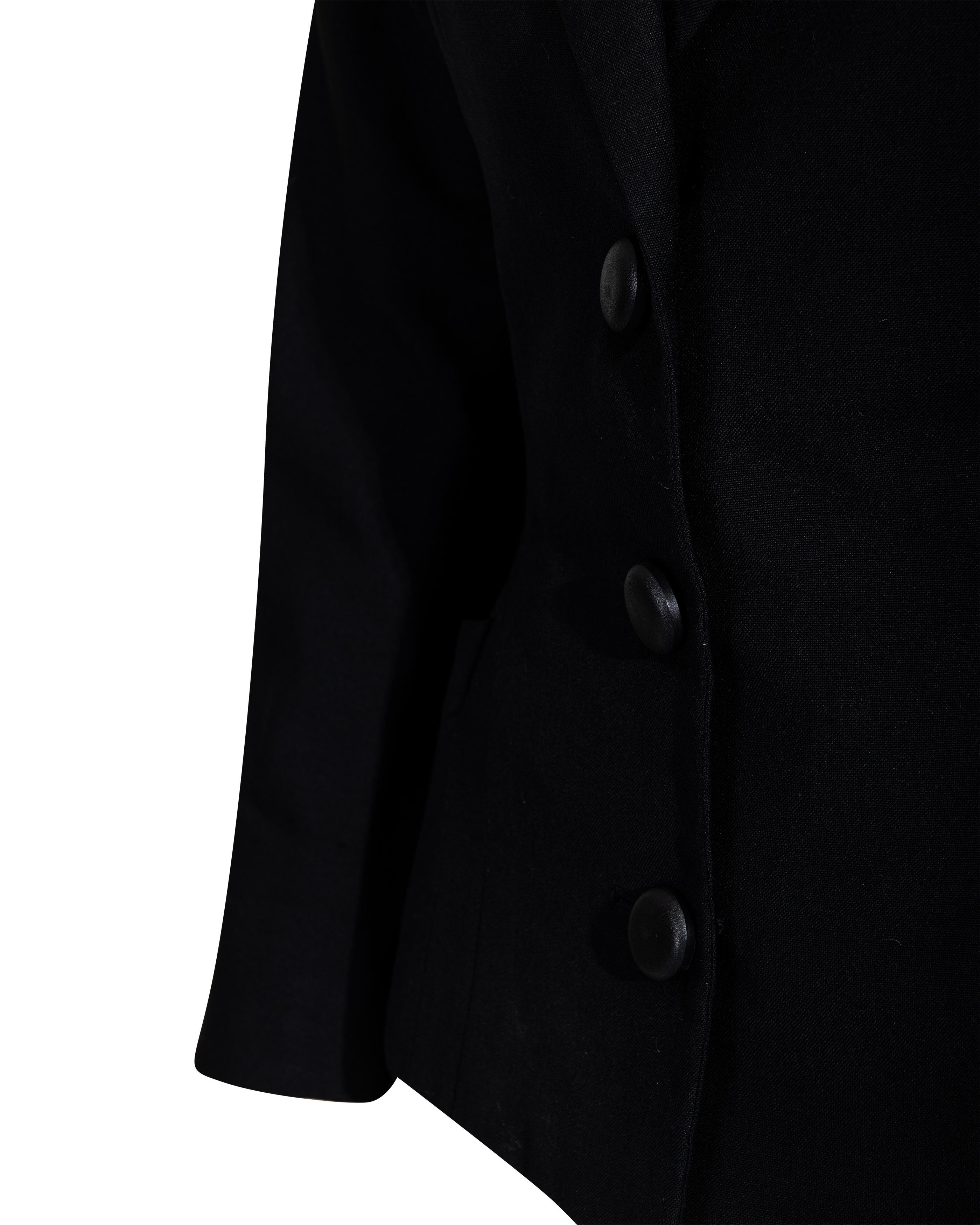 c. 1950 Christian Dior 'New Look' Jacke aus schwarzer Wolle im Angebot 3