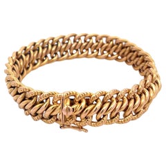 French Curb Link Bracelet Chain in 18 Karat Yellow Gold C. 1950 French Curb Link Bracelet Chain in 18 Karat Yellow Gold C. 1950