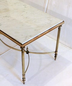 c. 1950 French Marble & Brass Coffee Table