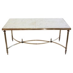 c. 1950 French Marble & Brass Coffee Table