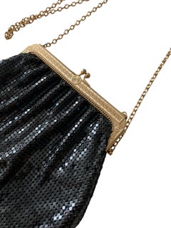 c. 1950s–1960s Vintage Whiting & Davis Jet-Black Armor Mesh Shoulder Bag