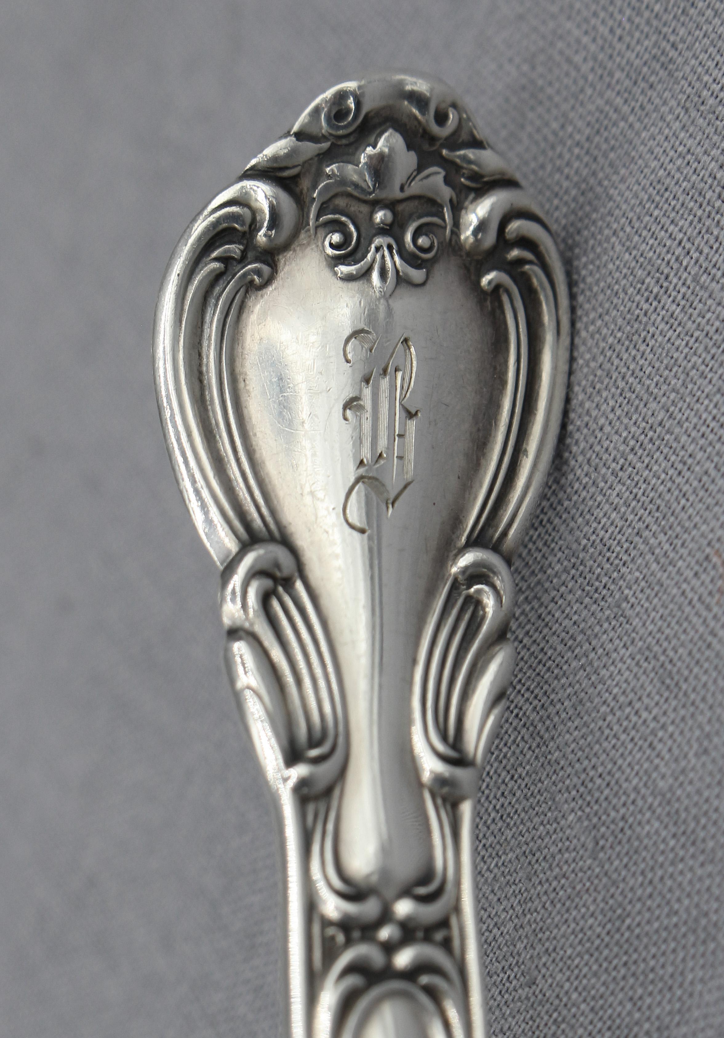 20th Century c. 1950s-70s Assembled Set of 8 Chantilly Sterling Silver Iced Tea Spoons by Gor