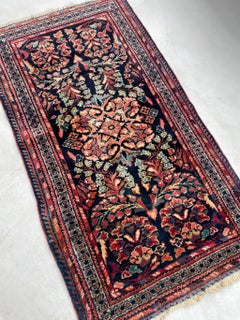 C. 1950's Lamb Wool Vintage Sarouk Hand-knotted Rug 2.2 x 4