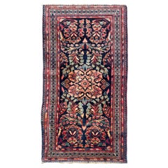 C. 1950's Lamb Wool Vintage Sarouk Hand-knotted Rug 2.2 x 4