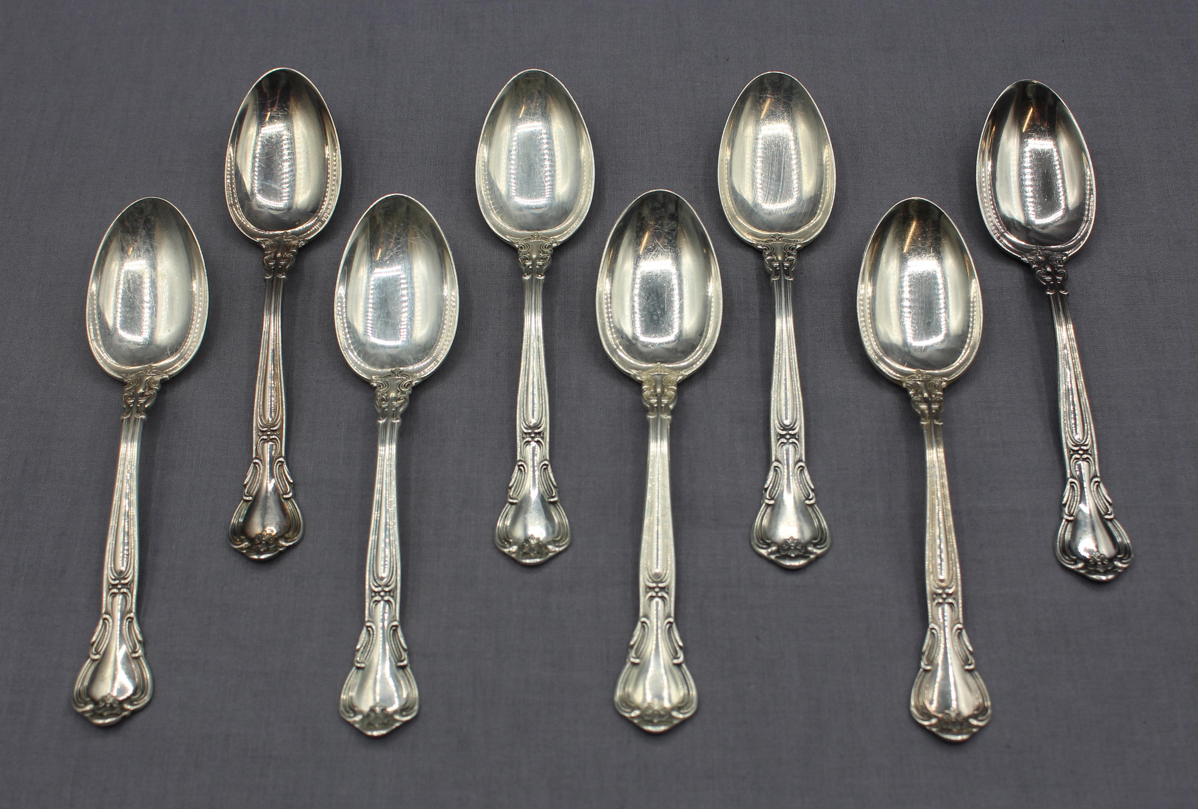 20th Century c. 1950s Sterling Silver Chantilly Pattern Flatware Set by Gorham