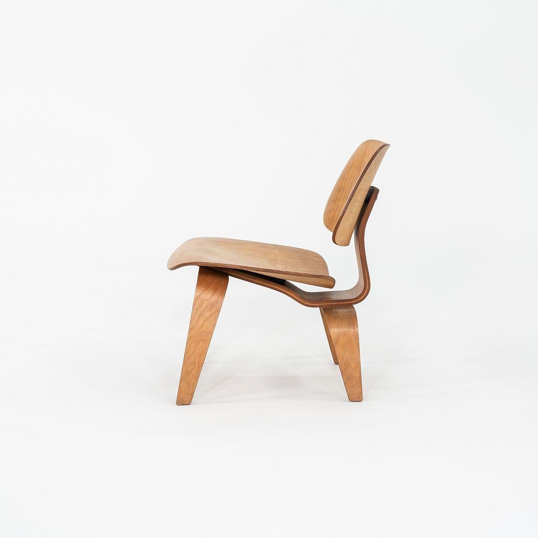 Modern C. 1951 Pair of Herman Miller Eames LCW Lounge Chair in Calico Ash