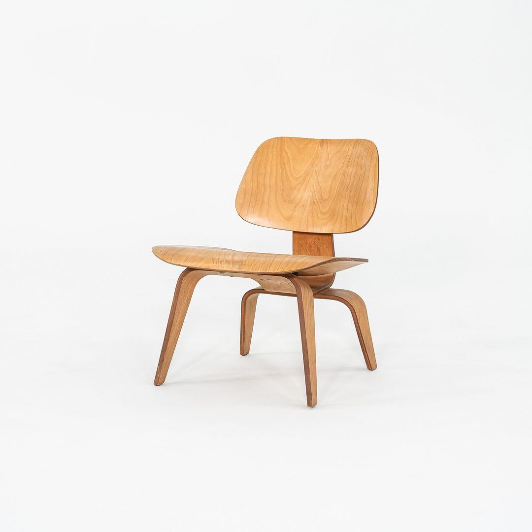 American C. 1951 Pair of Herman Miller Eames LCW Lounge Chair in Calico Ash