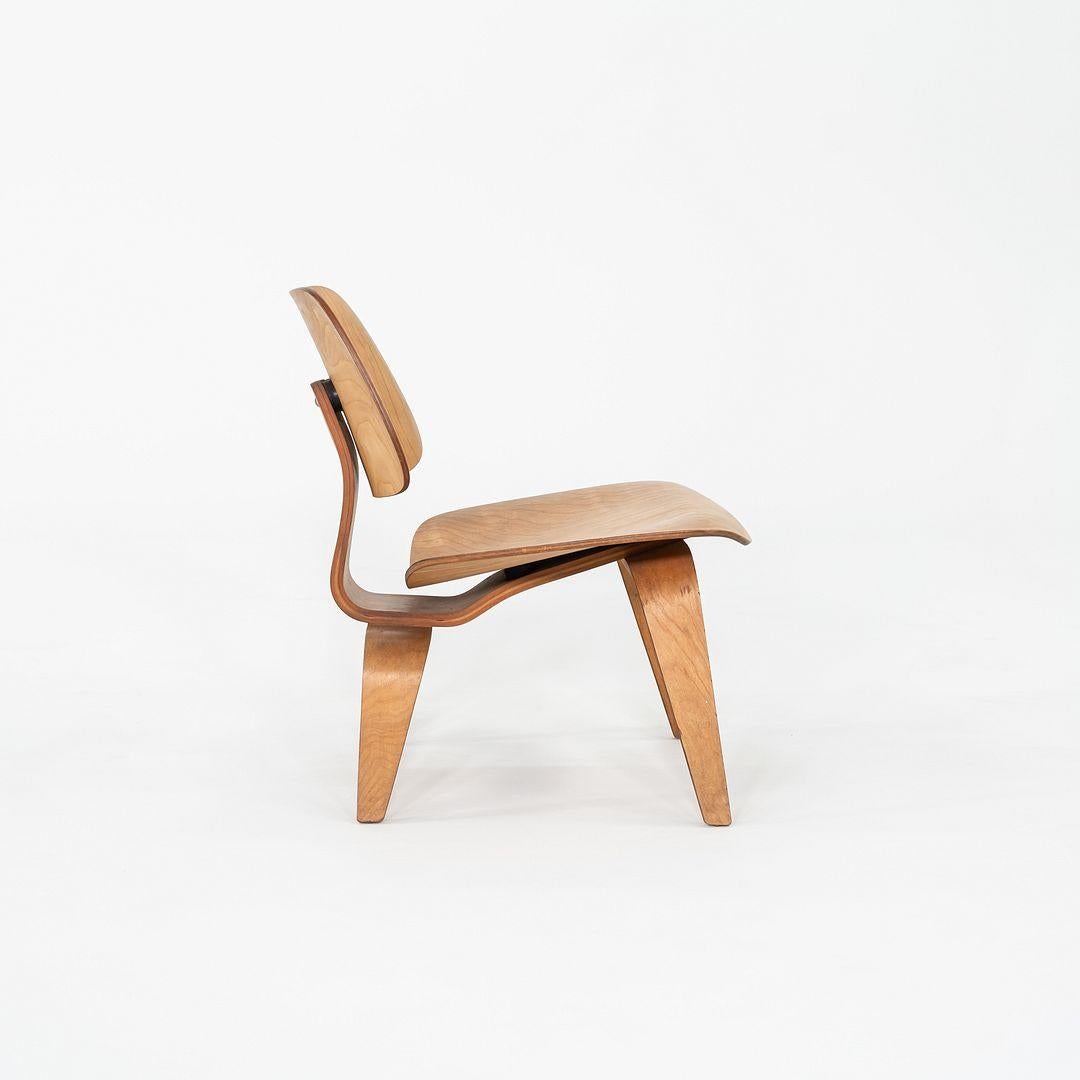 Steel C. 1951 Pair of Herman Miller Eames LCW Lounge Chair in Calico Ash