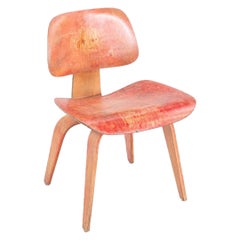 C. 1953 Herman Miller Eames DCW Dining Chair with Red Aniline Dye Finish