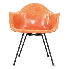 C. 1954 Eames Zenith Herman Miller MAX Arm Shell Chair in Red/Orange Fiberglass