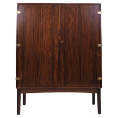 c. 1956 Rare Handcrafted Brazilian Rosewood Bar Cabinet by Borge Mogensen