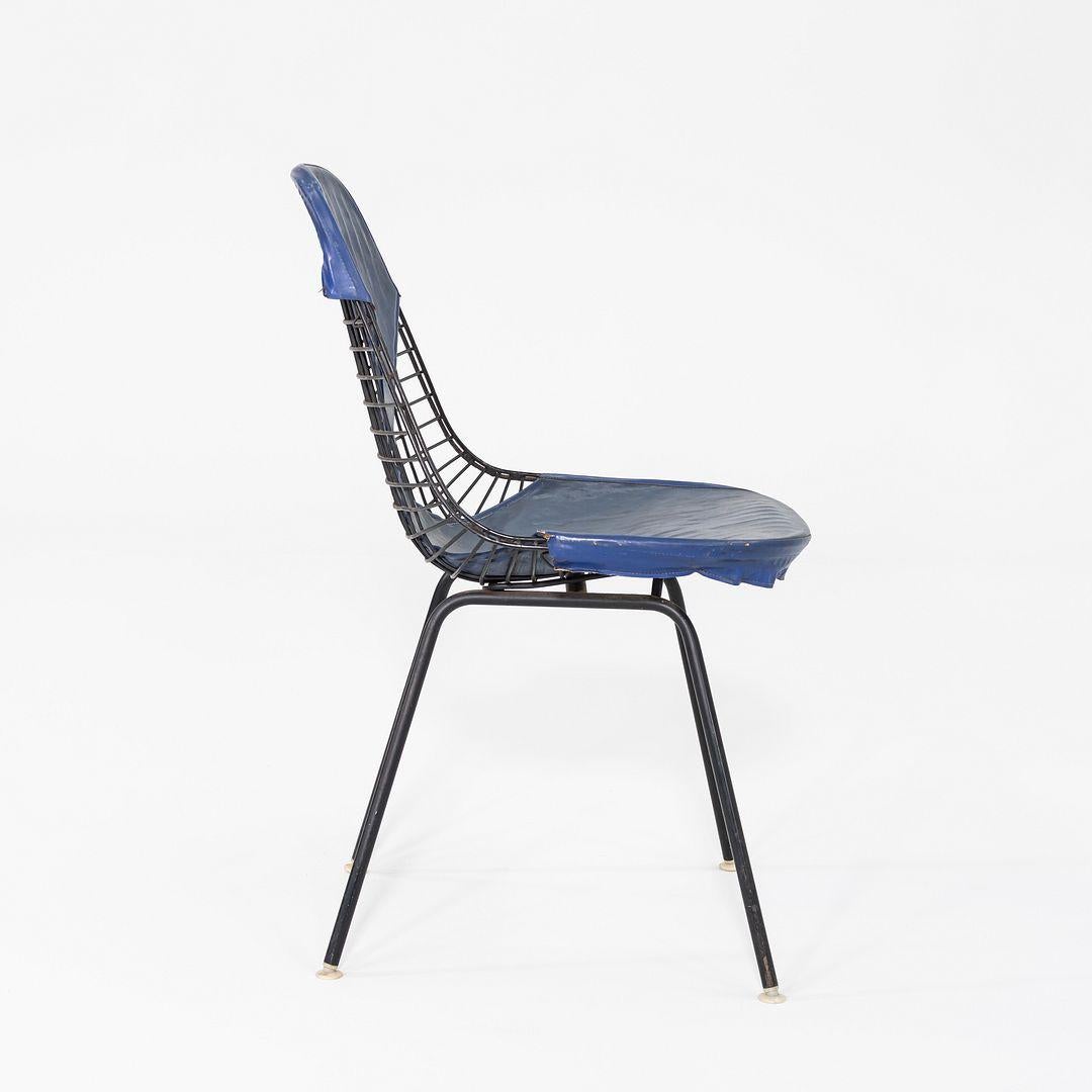 Acier C. 1957 Herman Miller Eames Wire DKX-1 en acier noir avec Bikini Pad en vente
