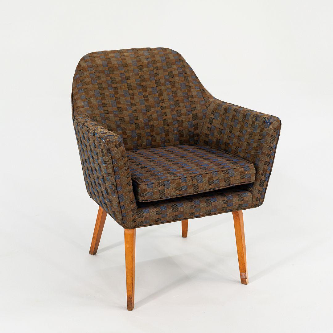 Moderno C. 1958 Coppia di poltrone da salotto Florence Knoll 84 ULB in tessuto e Wood in vendita