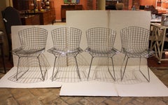 c. 1960-70 Set di 4 sedie Bertoia in acciaio cromato di Knoll