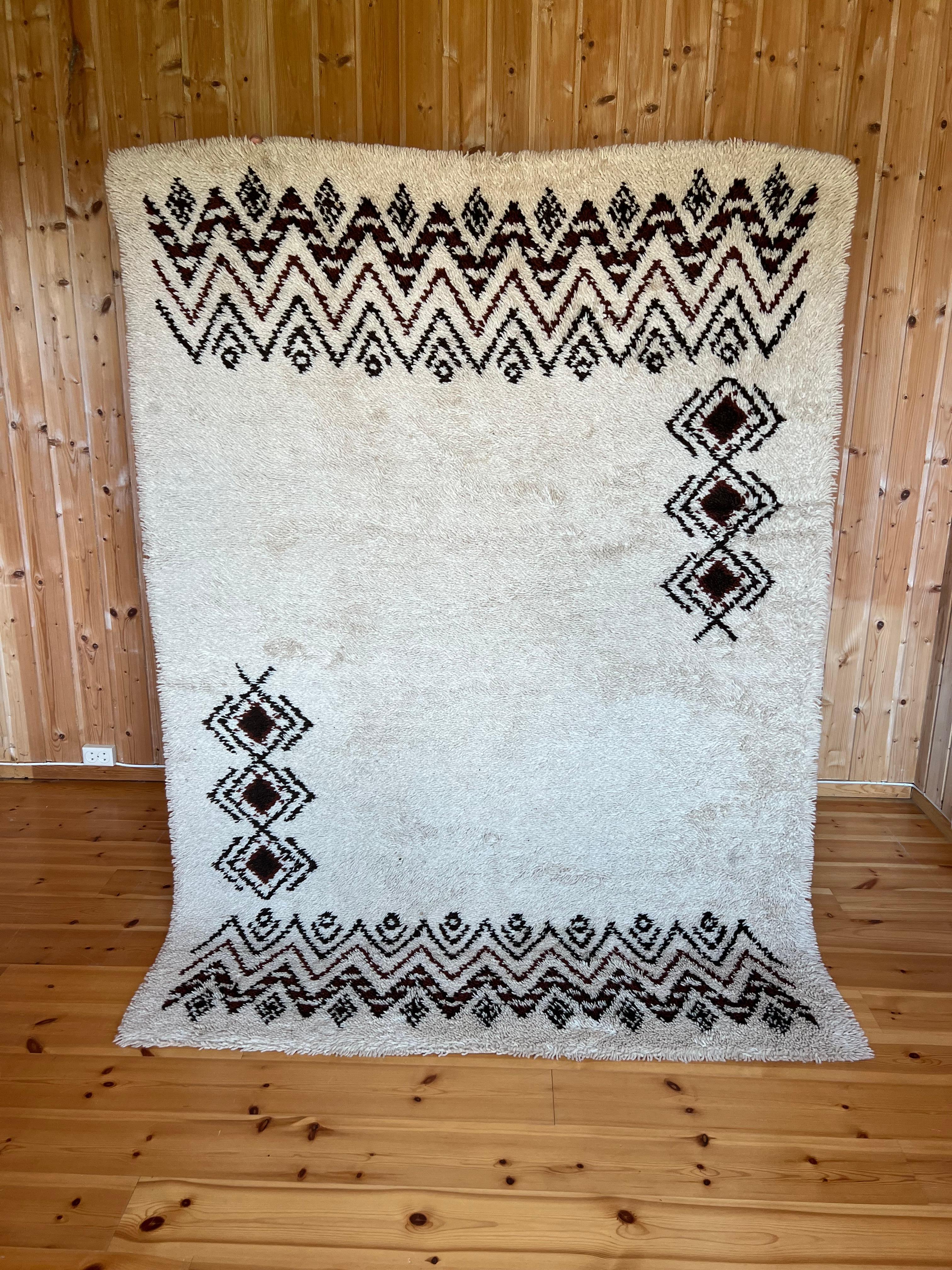 c. 1960/70s Danish Design Wool Rug, Scandinavian Mid-century Modern, 200x140 cm For Sale 8