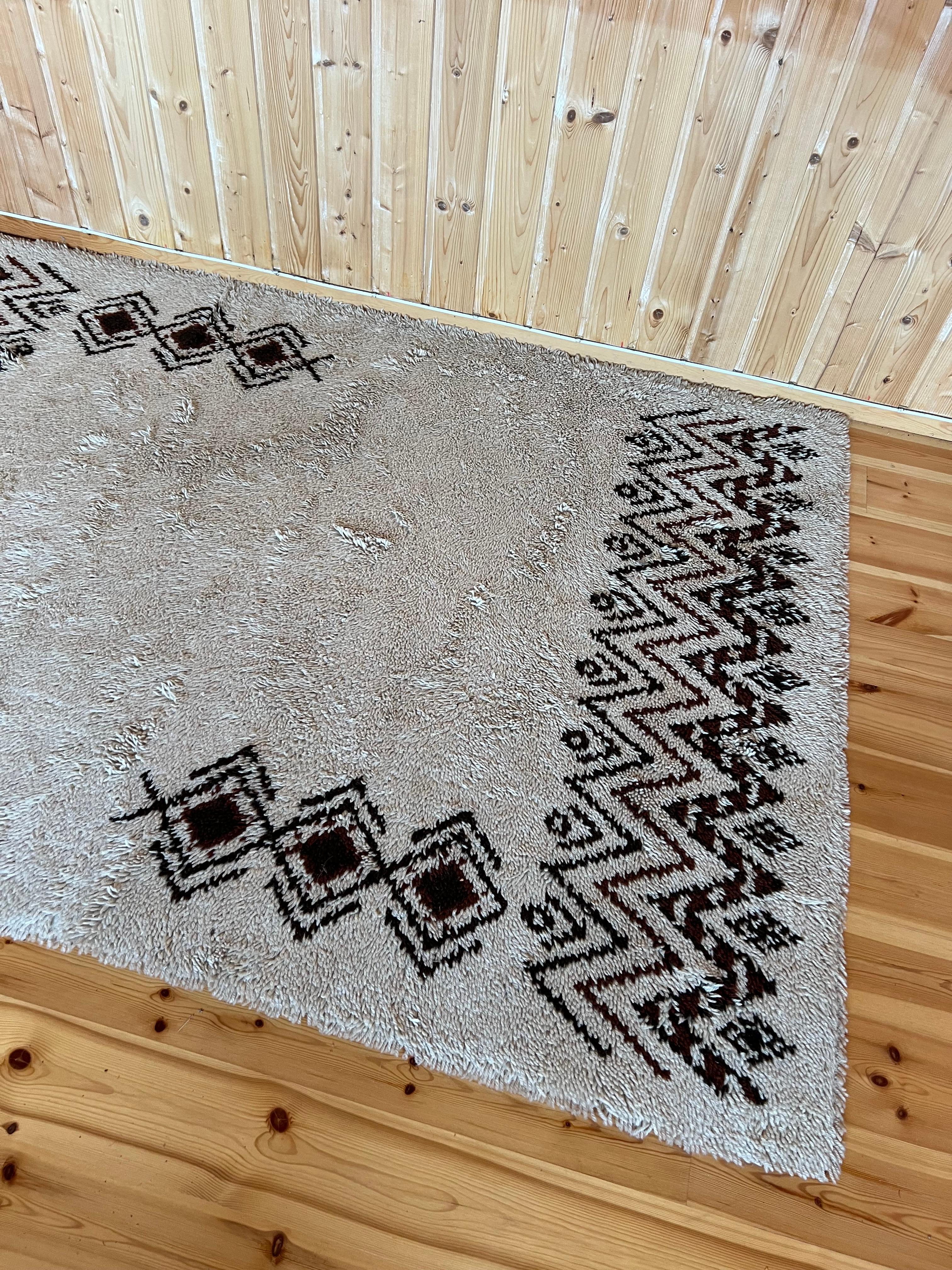 20th Century c. 1960/70s Danish Design Wool Rug, Scandinavian Mid-century Modern, 200x140 cm For Sale