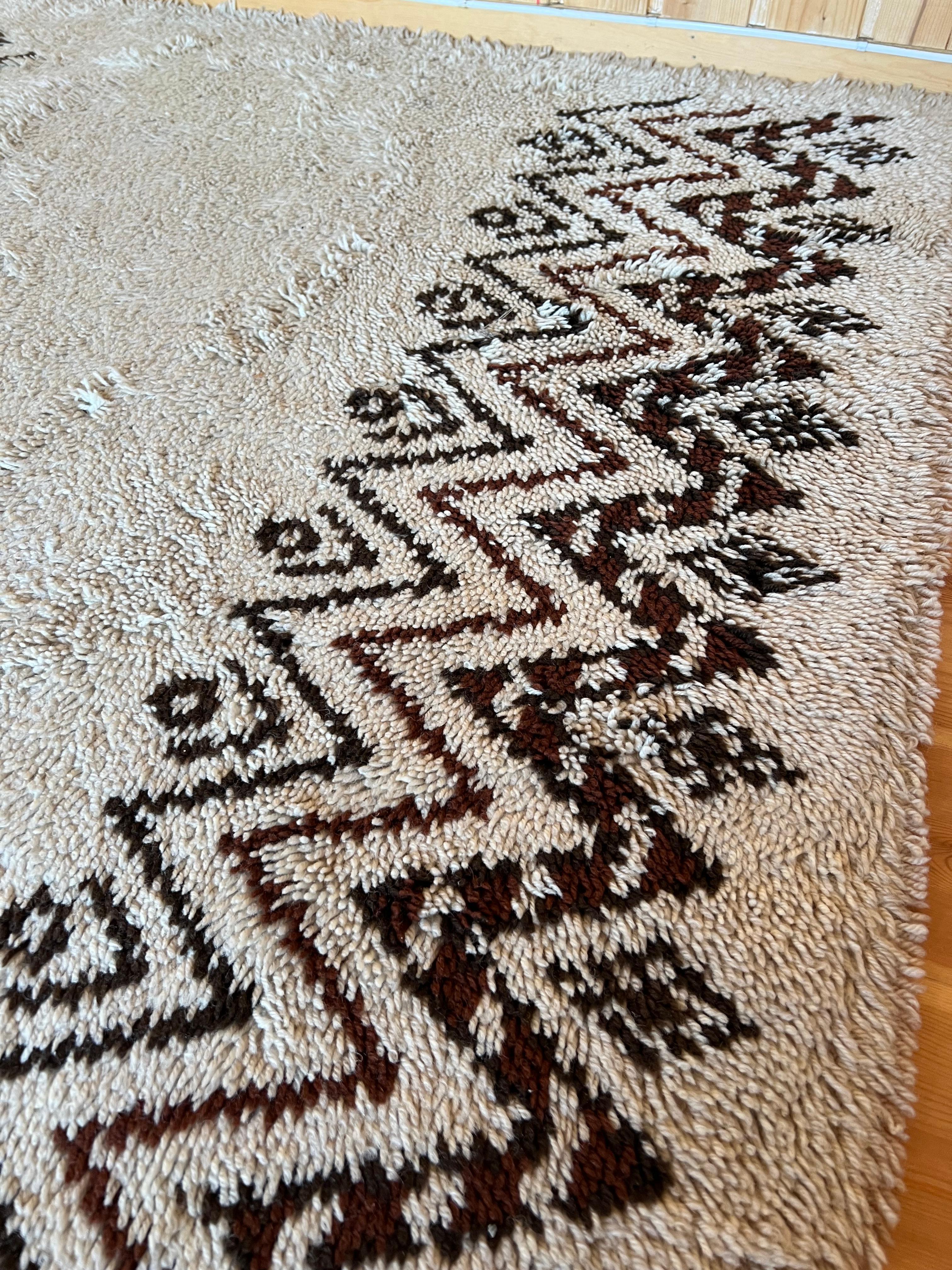 c. 1960/70s Danish Design Wool Rug, Scandinavian Mid-century Modern, 200x140 cm For Sale 1