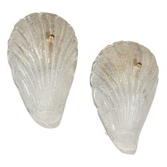 C. 1960 Murano Leaf Sconces