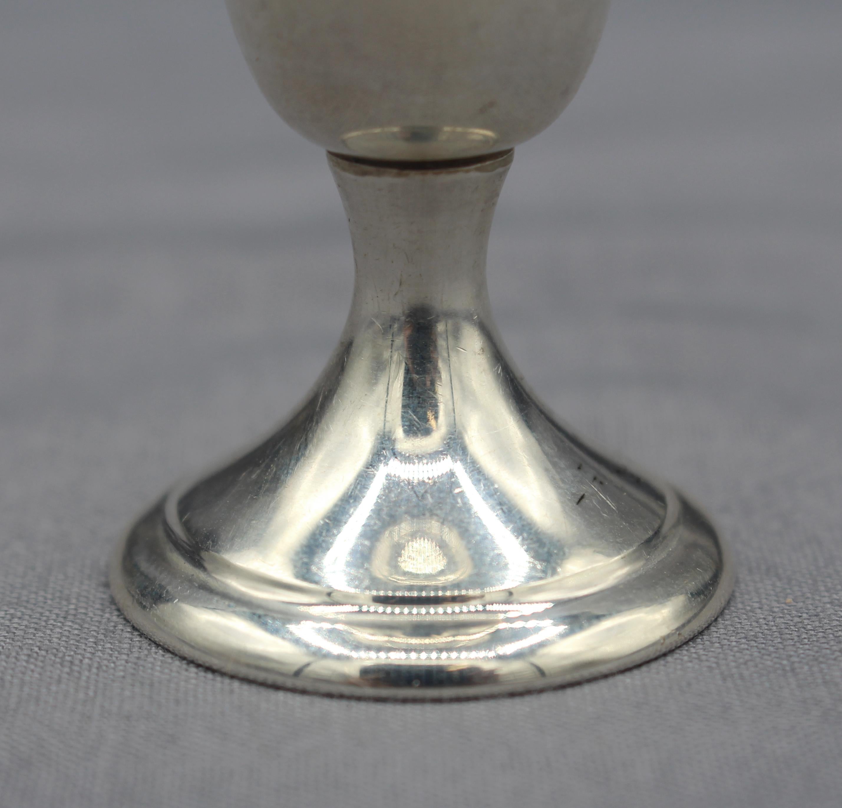 American c. 1960 Set of 8 Sterling Silver Cordials by Alvin