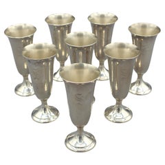 c. 1960 Set of 8 Sterling Silver Cordials by Alvin