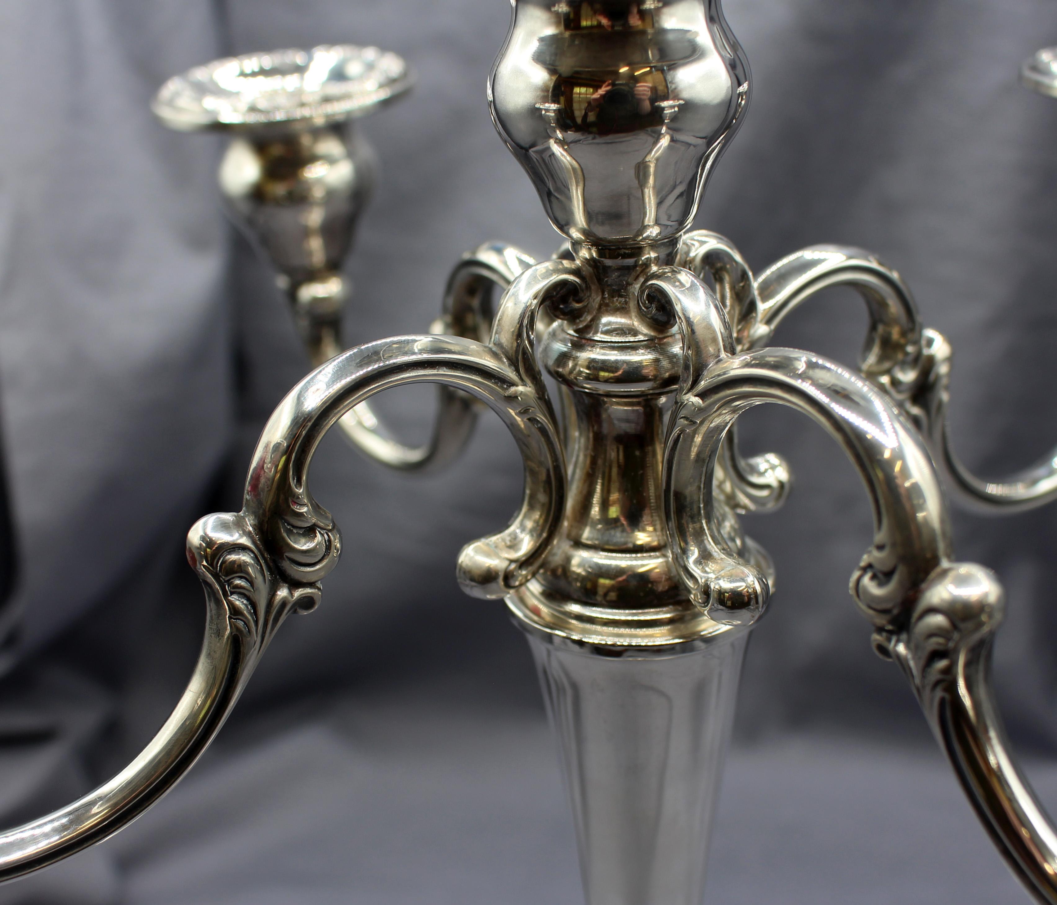 Americano c. Candelabro a 5 luci in argento sterling di Gorham del 1960 in vendita