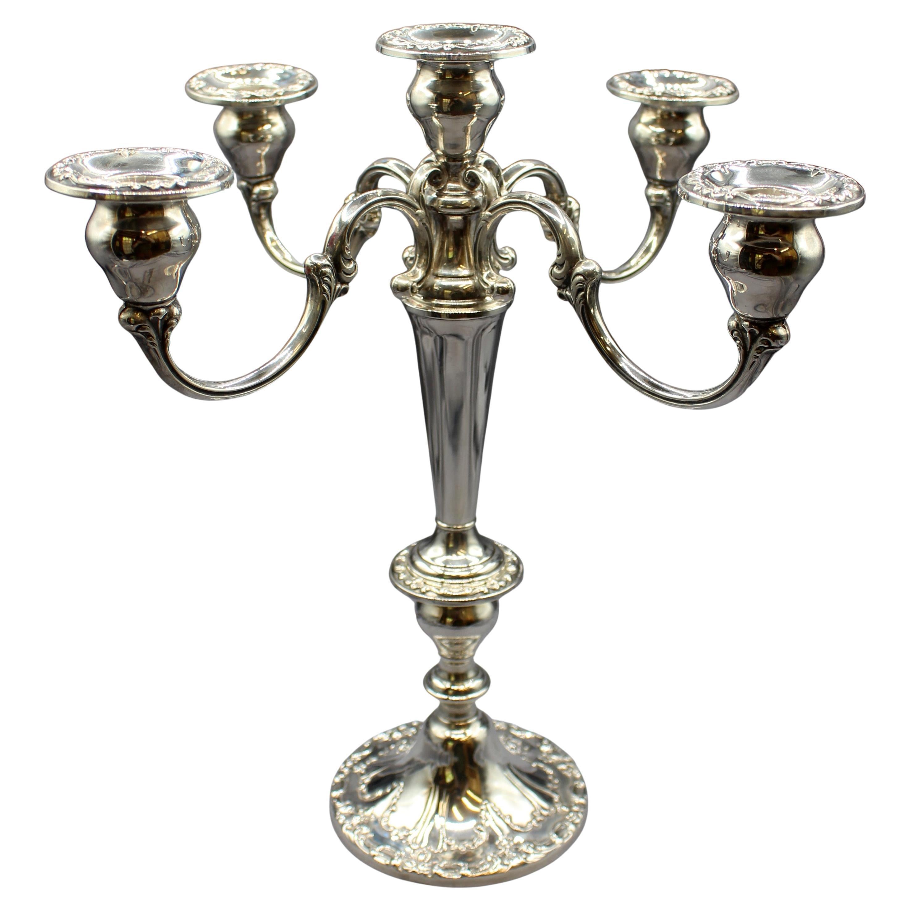 c. 1960s Gorham Sterling Silver 5-Light Candelabra