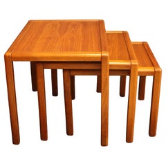 C. 1960s Set of 3 English Mid-Century Modern Nesting Tables