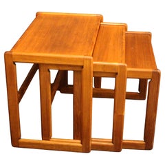 C. 1960s Set of 3 English Mid-Century Modern Nesting Tables