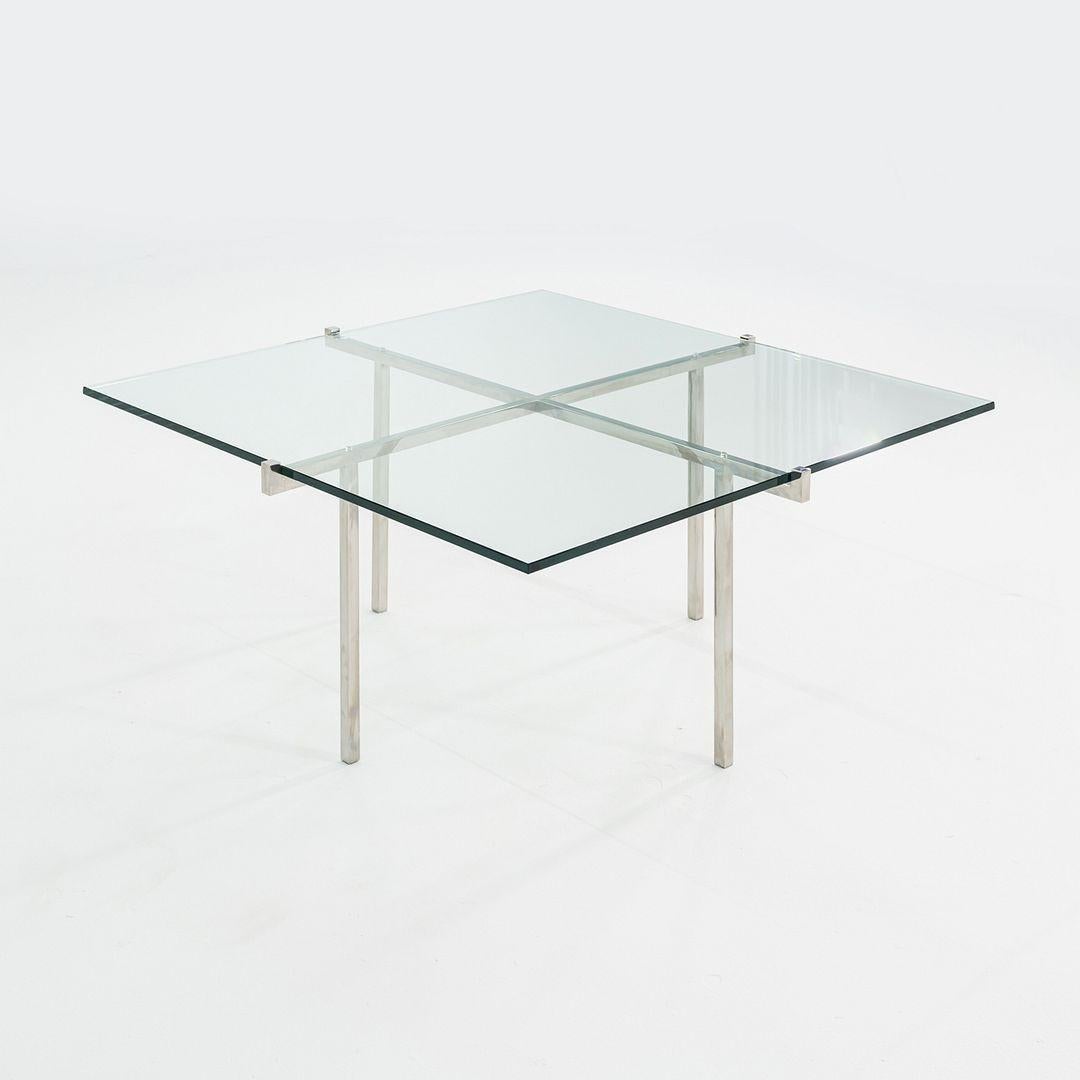 C. Mesa de centro de acero inoxidable pulido Treitel Gratz de los años 60 con tapa de cristal en venta 5