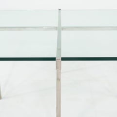 C. 1960s Treitel Gratz Polished Stainless Steel Coffee Table with Glass Top