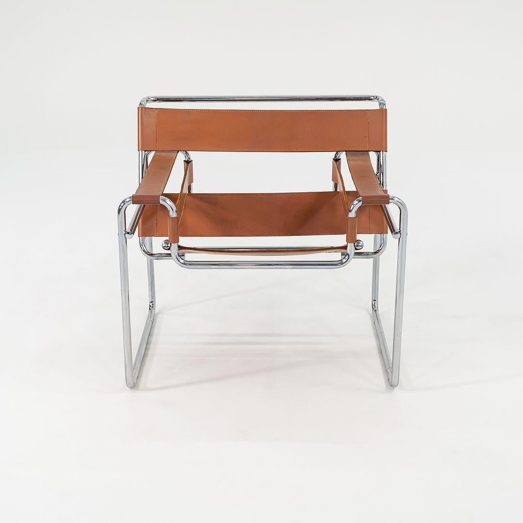 C. 1960s Wassily Lounge Chair by Marcel Breuer for Thonet Cognac Leather No. B3 3