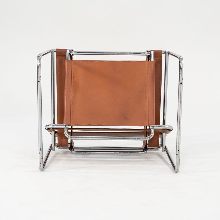 1960s Wassily Lounge Chair by Marcel Breuer for Thonet Cognac Leather  B3