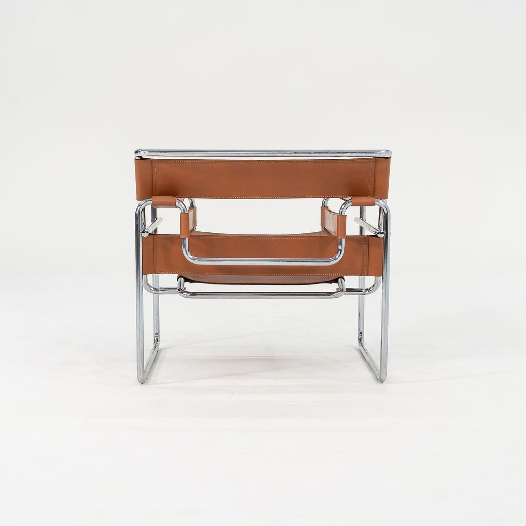 C. 1960s Wassily Lounge Chair by Marcel Breuer for Thonet Cognac Leather No. B3 In Good Condition In Philadelphia, PA