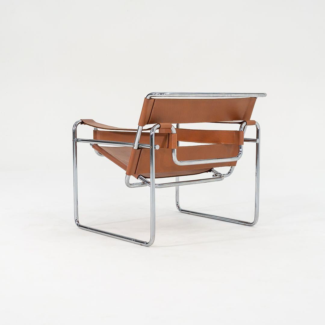 Mid-20th Century C. 1960s Wassily Lounge Chair by Marcel Breuer for Thonet Cognac Leather No. B3