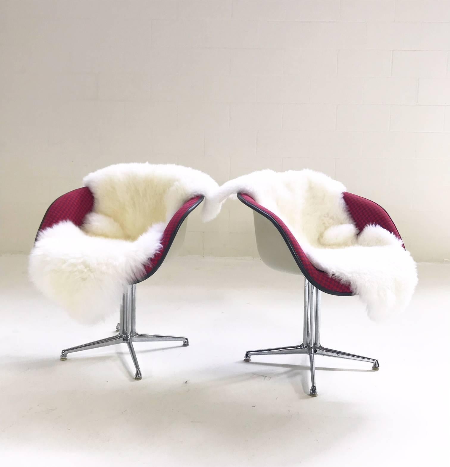 Charles and Ray Eames for Herman Miller La Fonda Chairs with Sheepskins 1