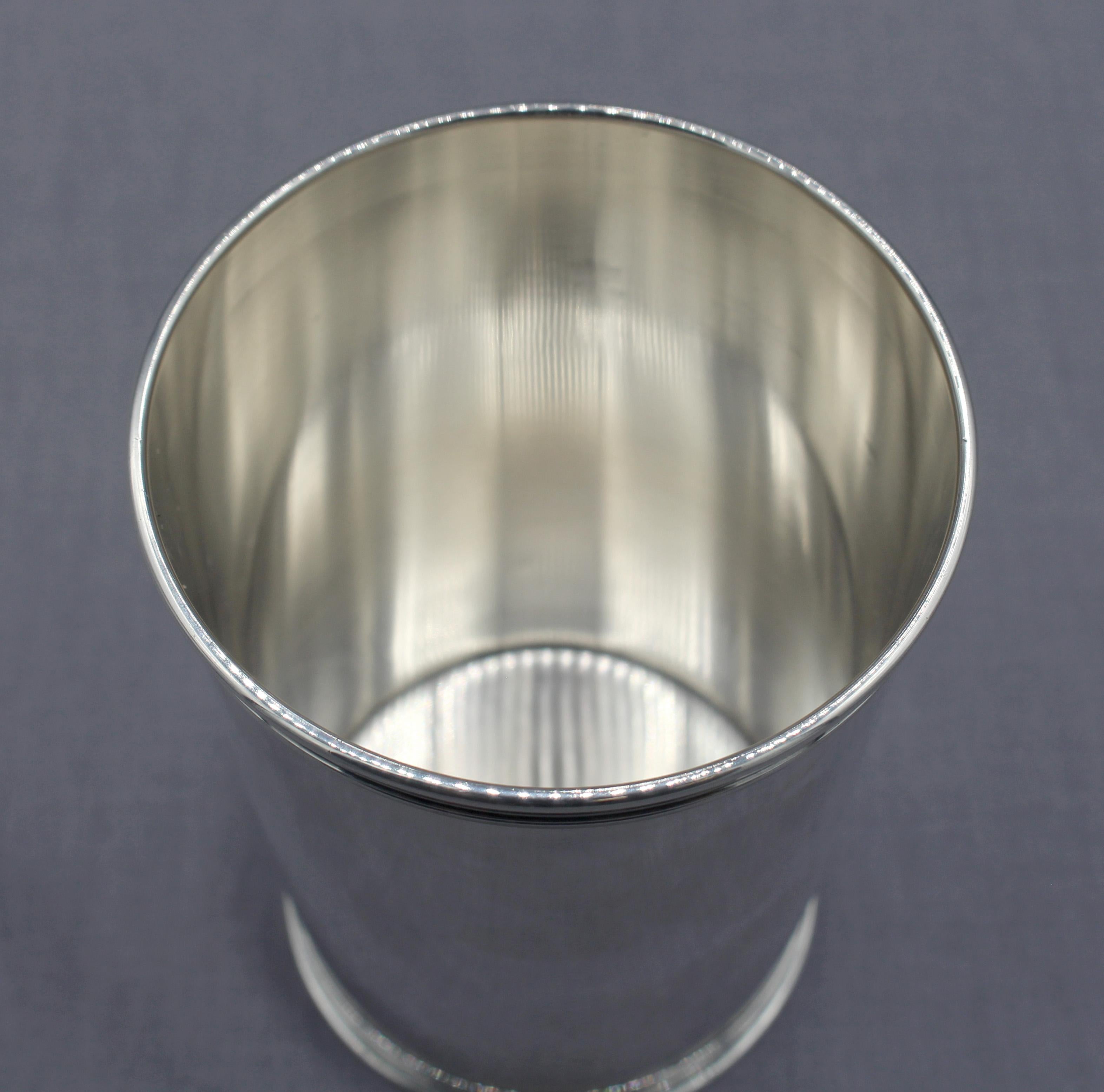 Mid-Century Modern c. 1964 Sterling Silver Mint Julep Cup by Manchester Silver Co.