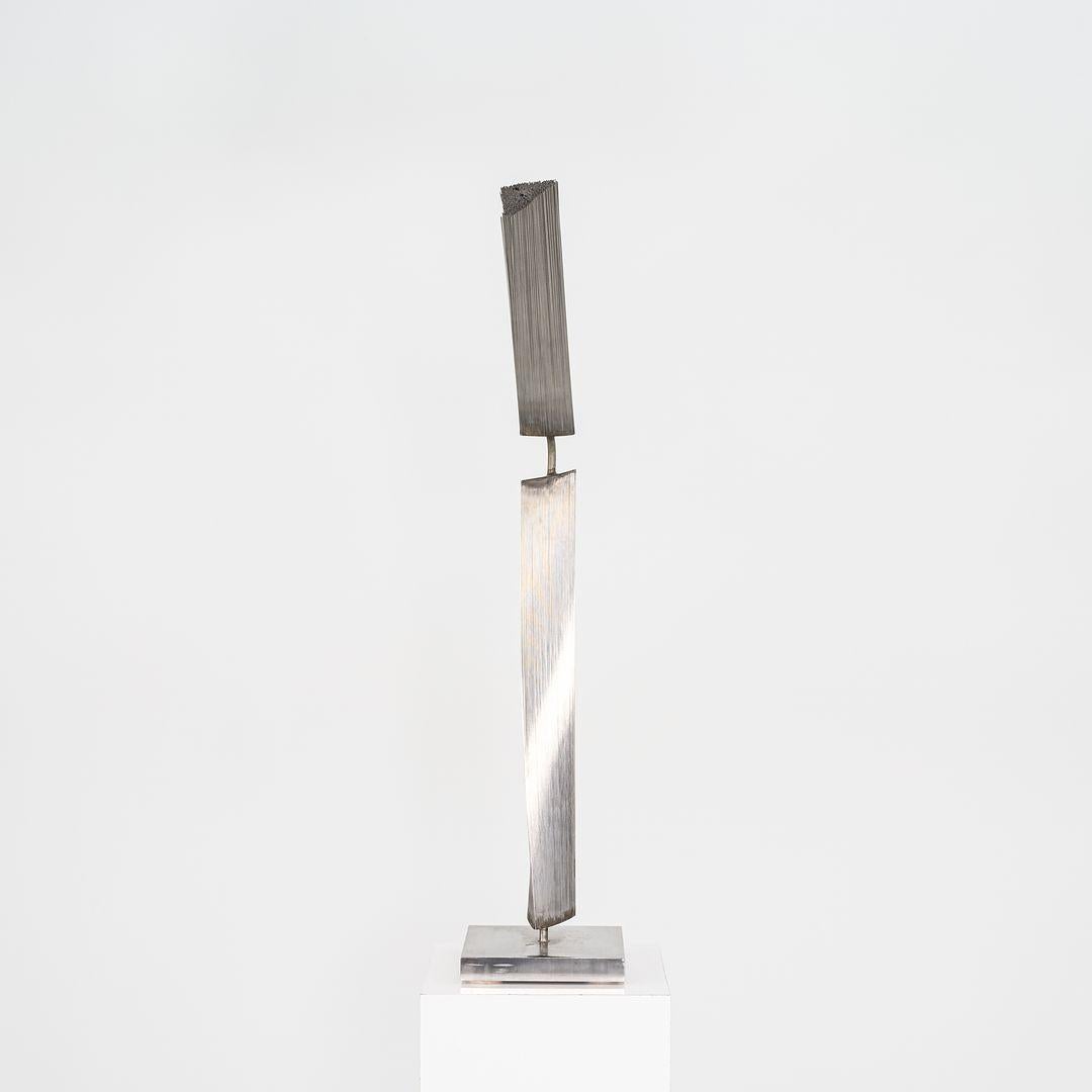 Modern C. 1965 Harry Bertoia Sectional Wire Bundled Sculpture in Steel and Steel Melt For Sale