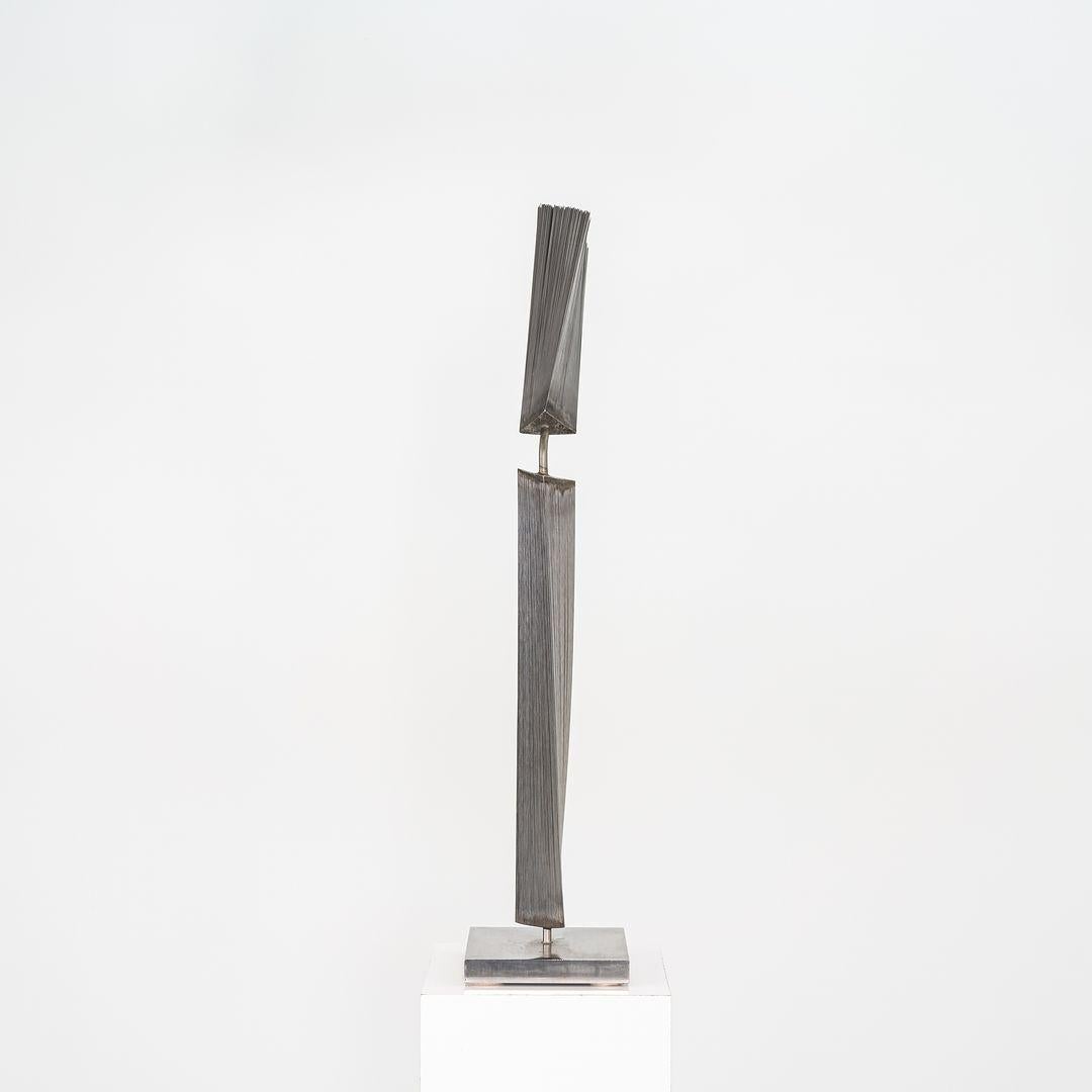 American C. 1965 Harry Bertoia Sectional Wire Bundled Sculpture in Steel and Steel Melt For Sale