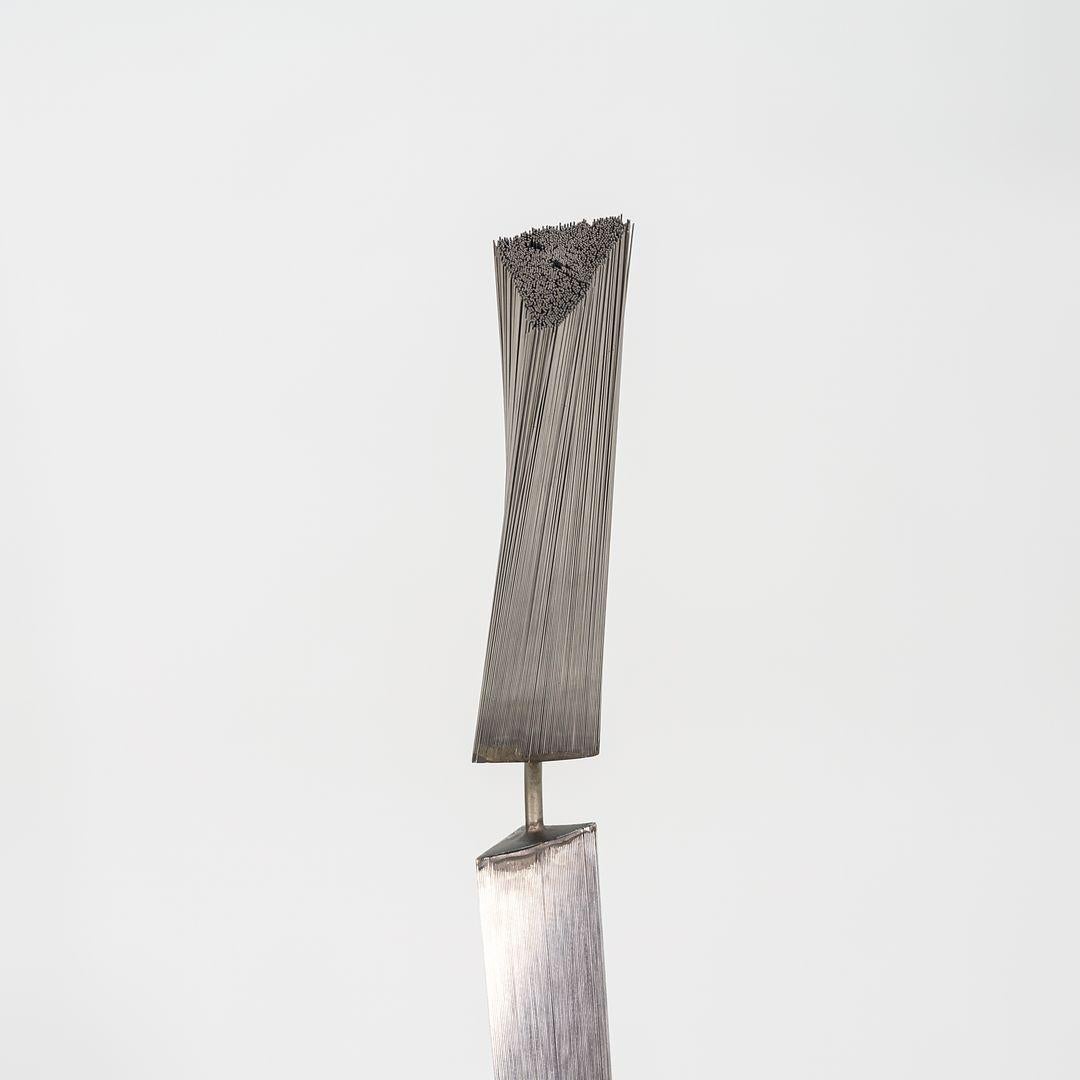 C. 1965 Harry Bertoia Sectional Wire Bundled Sculpture in Steel and Steel Melt For Sale 1