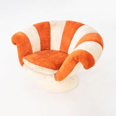 C. 1967 Overman AB of Sweden Sorry Swivel Armchair in Two Tone Fabric