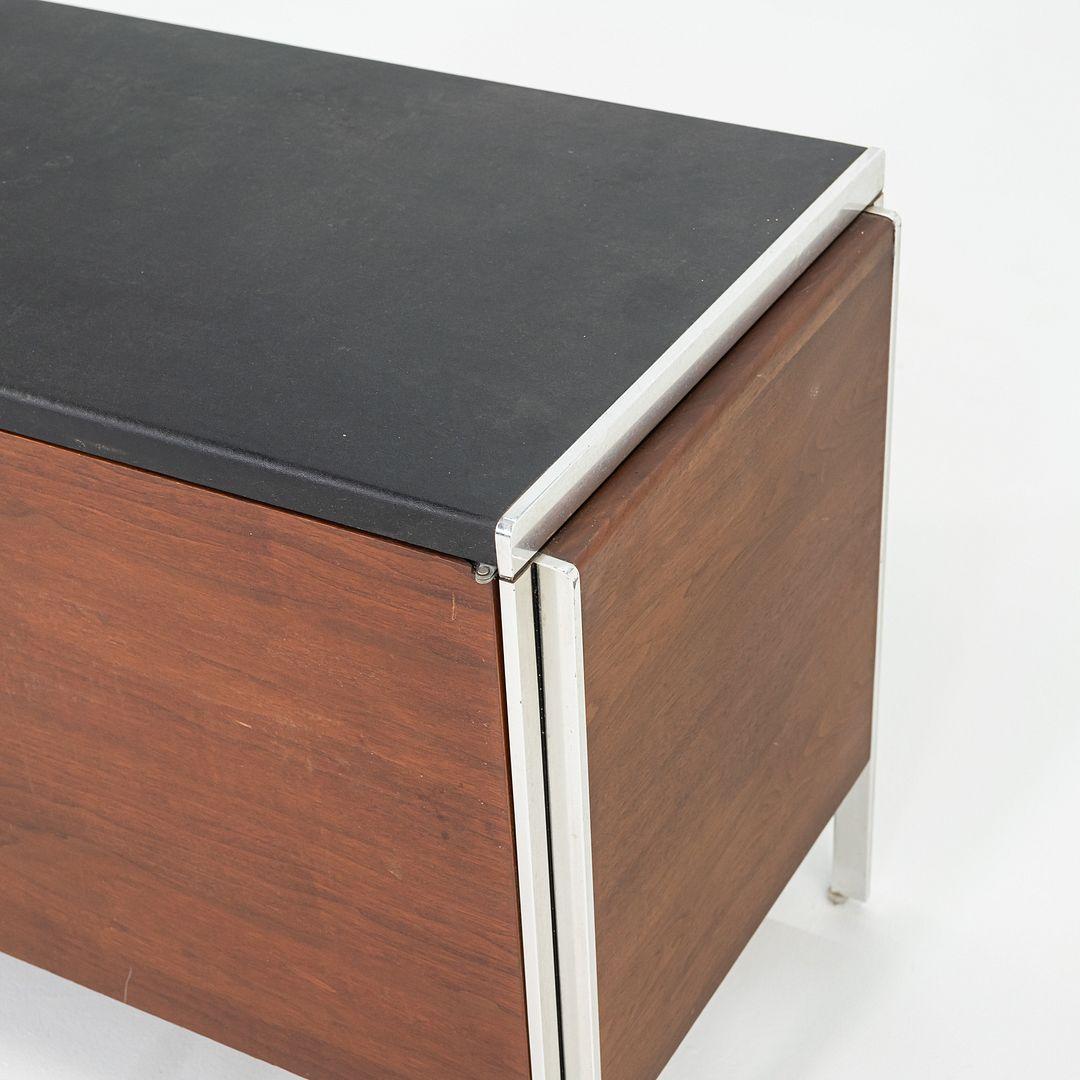 Acier C. 1968 Alexis Yermakov Electa Series 42 inch Cabinet in Walnut with Vinyl Top en vente