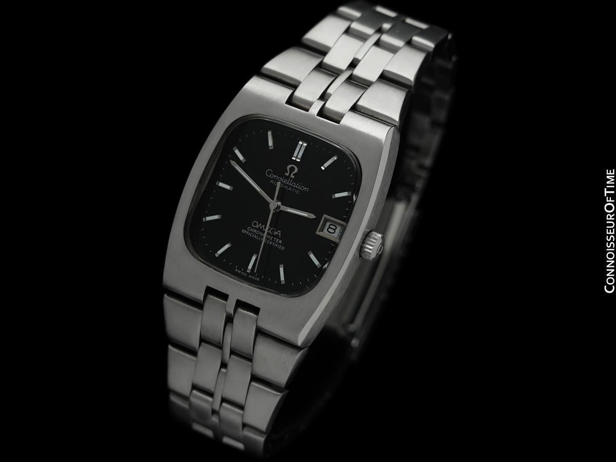 c. 1970 Omega Constellation Mens Retro Automatic Chronometer Bracelet Watch - SS In Excellent Condition For Sale In Suwanee, GA