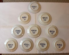 Set von 10 Valencia-Muster-Esstellern von Arabia, Finnland, ca. 1970