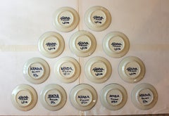 Set von 14 Salat- oder Desserttellern mit Valencia-Muster von Arabia, Finnland, ca. 1970