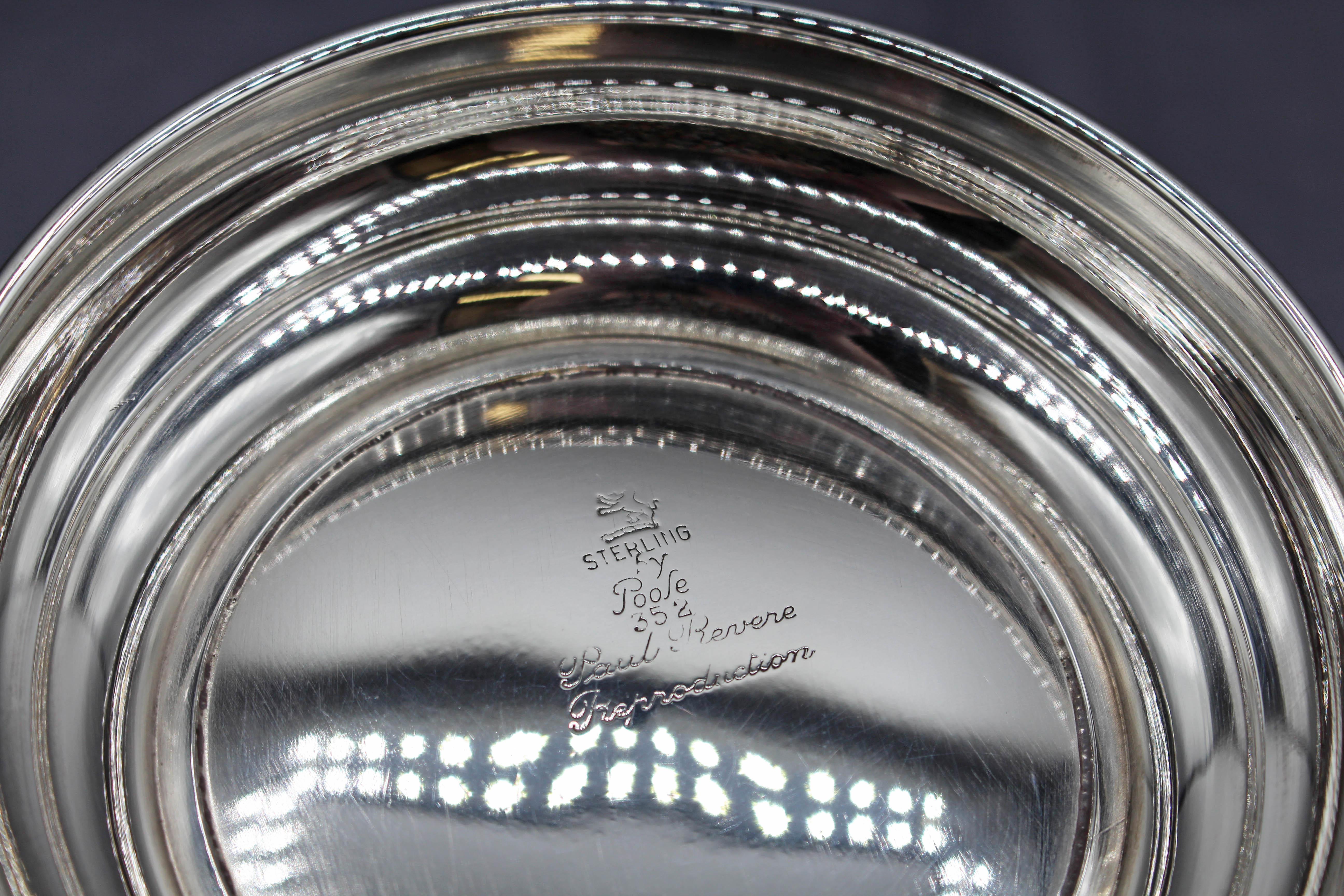 American C. 1970 Sterling Silver Paul Revere Reproduction Bowl by Poole