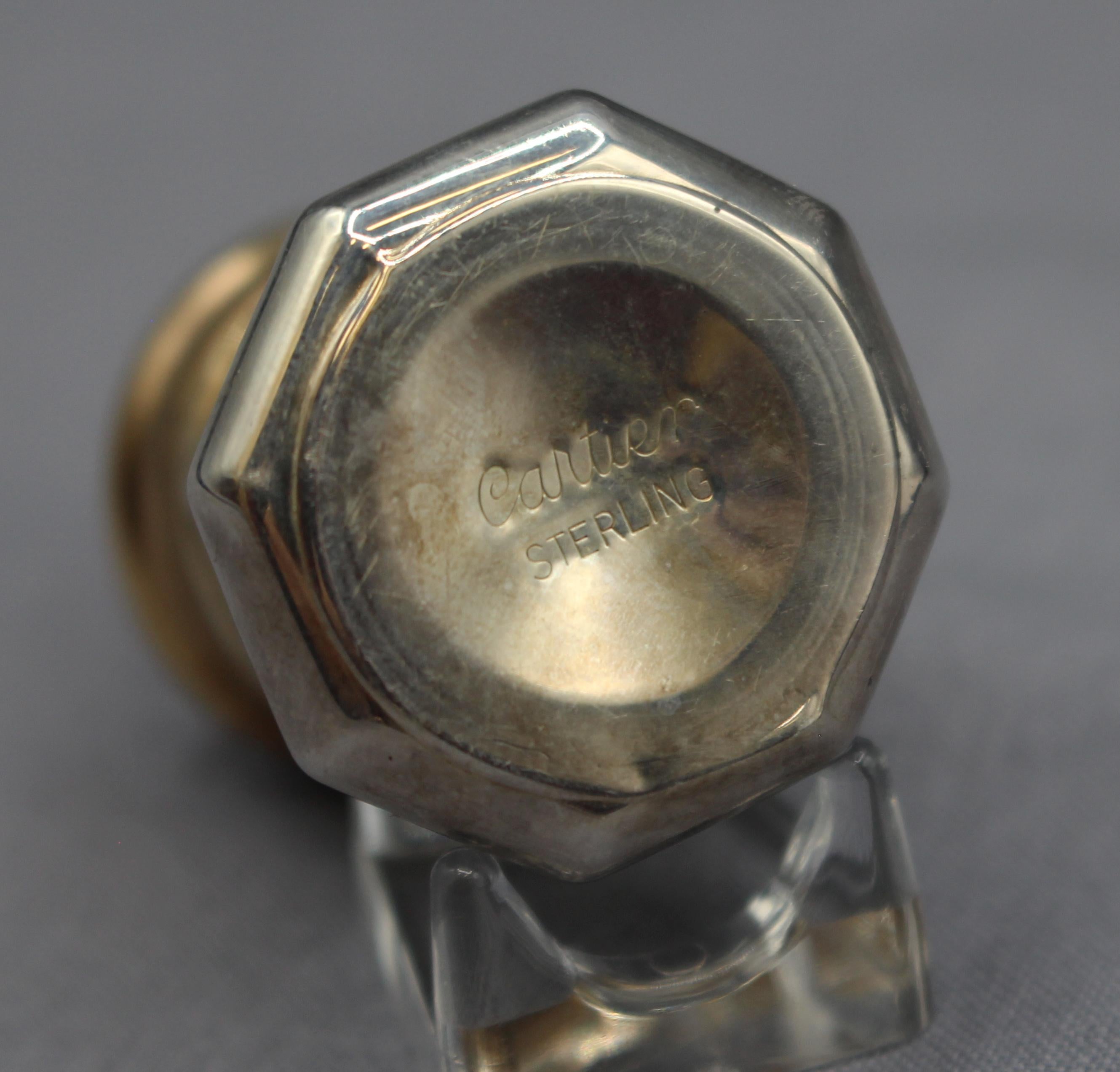 French c. 1970s Boxed Set of 4 Cartier Sterling Silver Salt & Pepper Casters