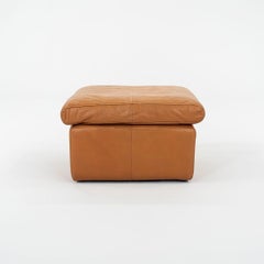 C. 1970s Cy Mann Designer's Collection Ottoman in Cognac Leather 26x26 inches