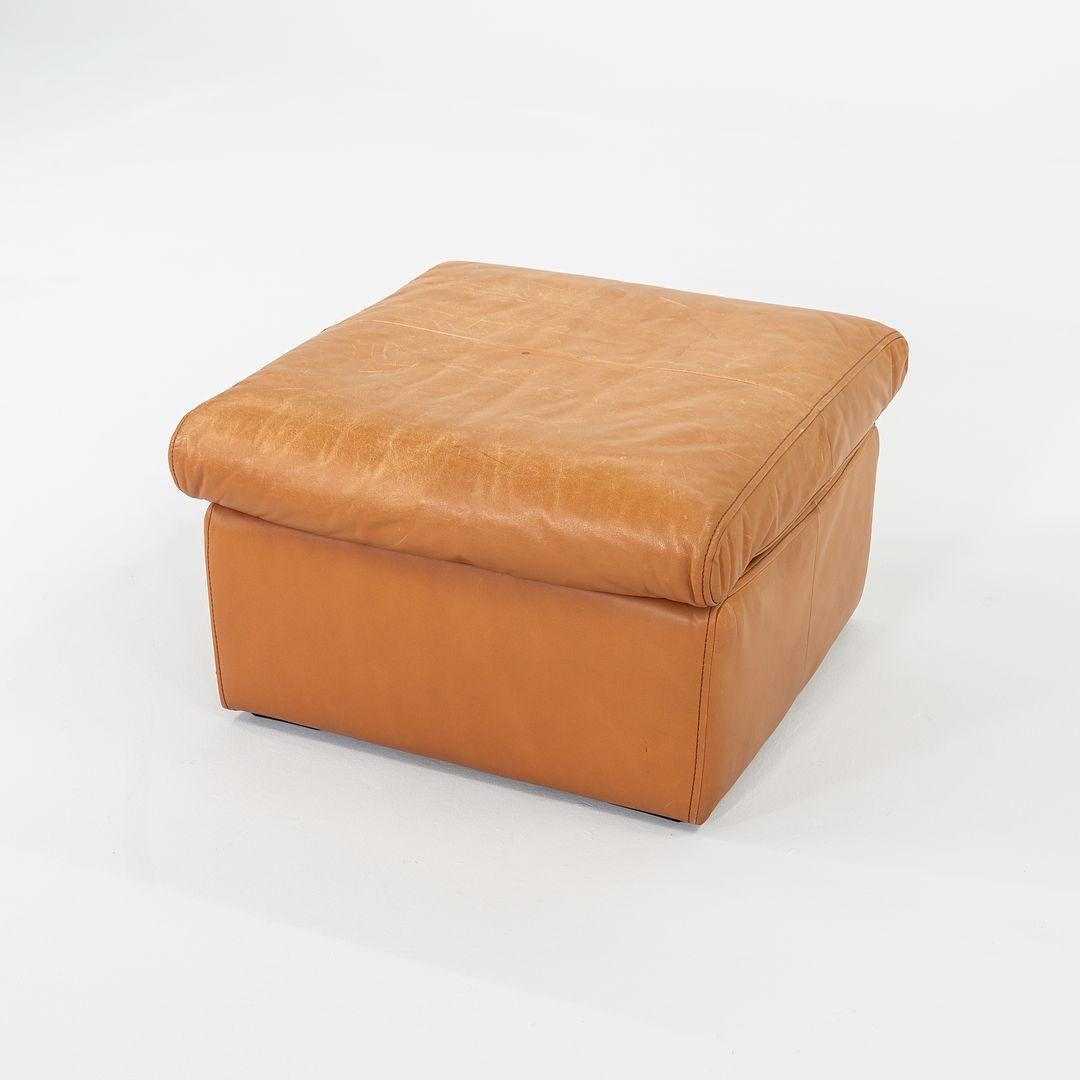 Moderne C. 1970 Cy Mann Designer's Collection Ottoman en cuir Cognac 26x26 inches en vente