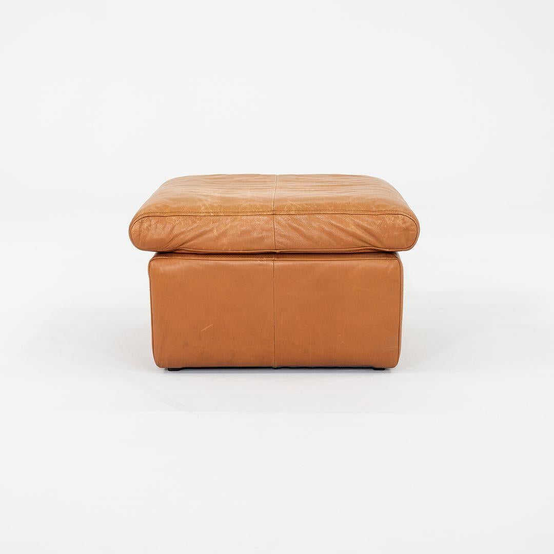 Américain C. 1970 Cy Mann Designer's Collection Ottoman en cuir Cognac 26x26 inches en vente