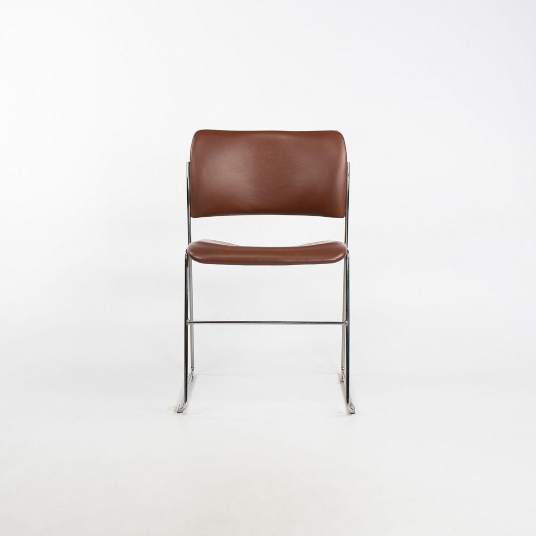 C. 1970 David Rowland for General Fireproofing 40/4 Stacking Chair in Leather (Chaise empilable 40/4 en cuir) en vente 3